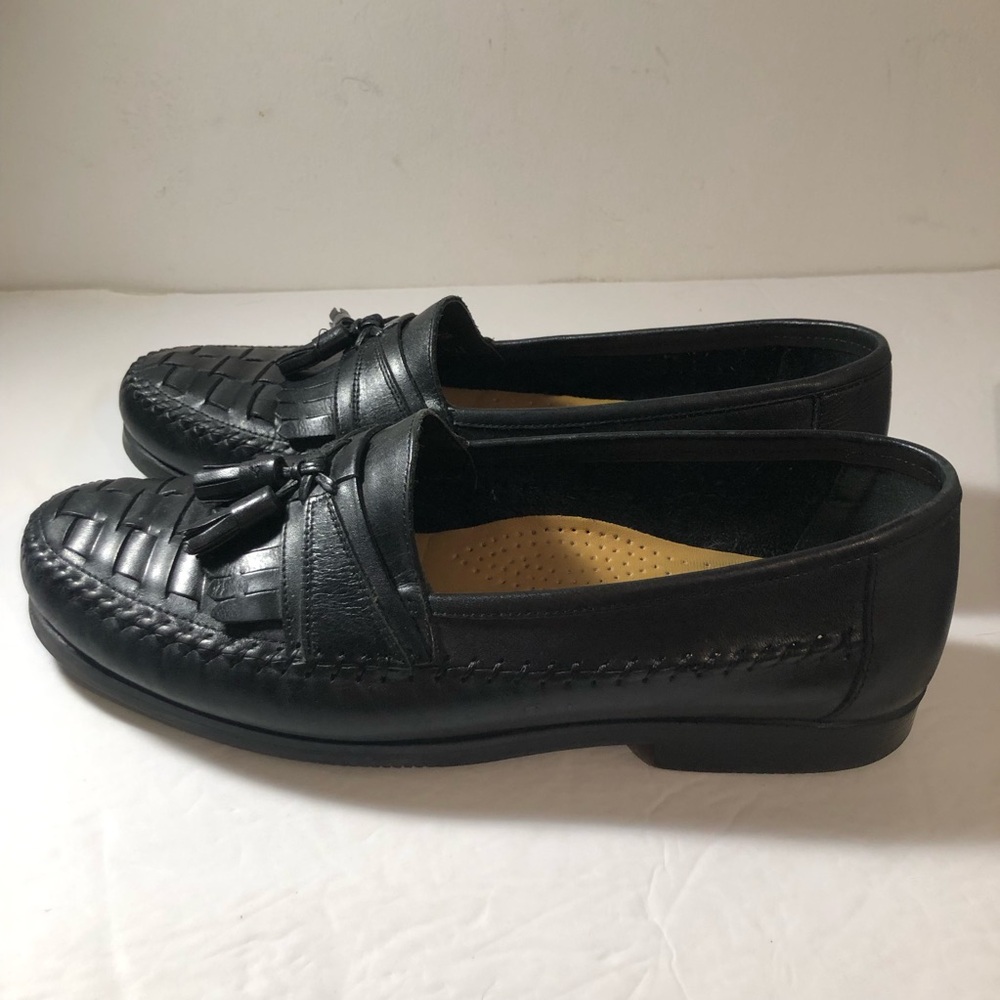 David Taylor Black Leather Men's Loafers sz. 11 D